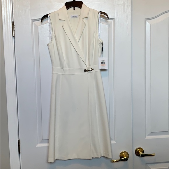 calvin klein ivory dress